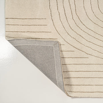 Retro Bohemian Abstract Striped Handwoven Wool Area Rug